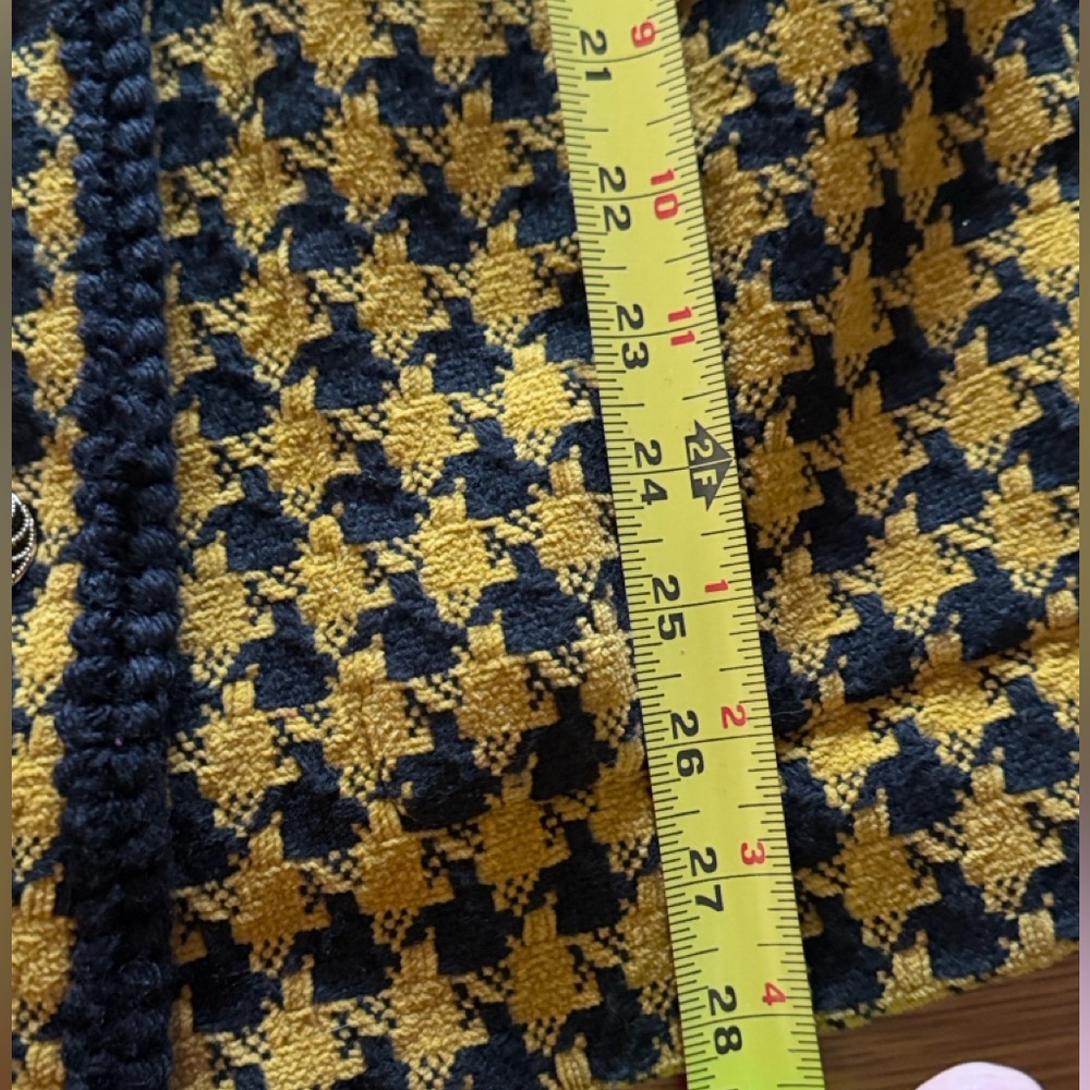 Yellow & Black Houndstooth Bouclé Blazer - Picture 8 of 8